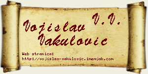 Vojislav Vakulović vizit kartica